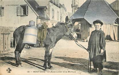 CPA FRANCE 63 "Le Mont Dore, jeune laitier et son âne"