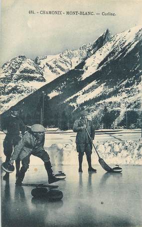 / CPA FRANCE 74 "Chamonix, Mont Blanc, curling"