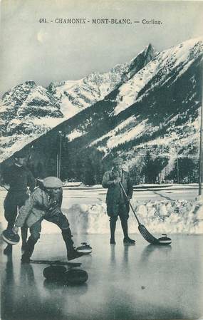 / CPA FRANCE 74 "Chamonix, Mont Blanc, Curling "