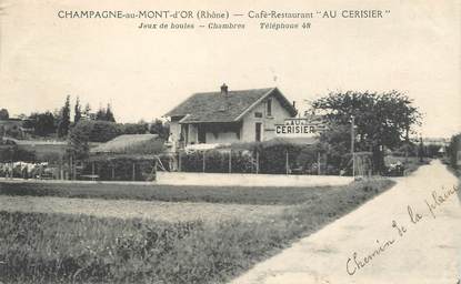 CPA FRANCE 69 "Champagne au Mont d'Or, Café restaurant Au Cerisier"