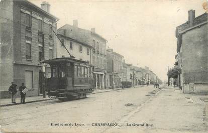 CPA FRANCE 69 "Champagne, la grand'rue" / TRAMWAY