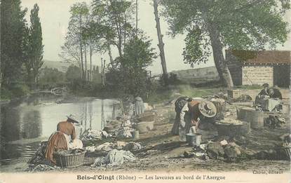 CPA FRANCE 69 "Bois d'Oingt, les laveuses au bord de l'Azergue"