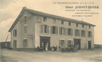 CPA FRANCE 69 "Les Echarmeaux,  Hotel des Voyageurs, Jugnet Boyer"