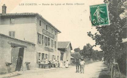CPA FRANCE 69 "Les Echets, rte de Lyon et Hotel d'Orient"