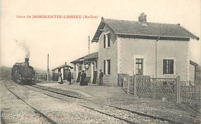 CPA FRANCE 69 "Gare de Dommartin Lissieu" / TRAIN