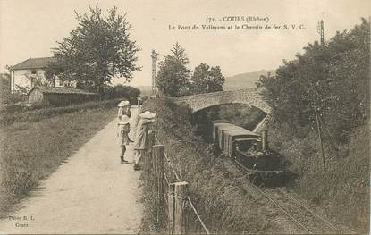 CPA FRANCE 69 "Cours, le Pont du Valissant et le chemin de fer" / TRAIN