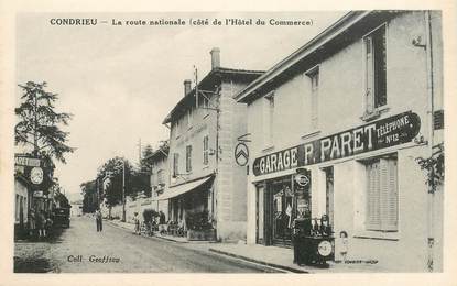 CPA FRANCE 69 "Condrieu, la rte Nationale, Garage et Hotel"