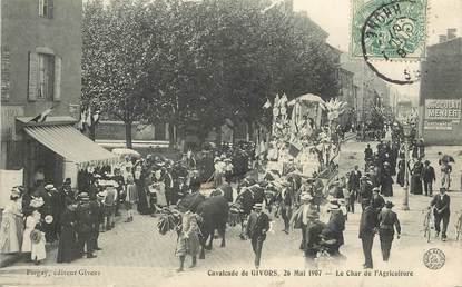 CPA FRANCE 69 "Givors, la cavalcade, 1907, le char de l'agriculture"