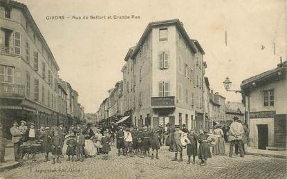 CPA FRANCE 69 "Givors, rue de Belfort et grande rue"