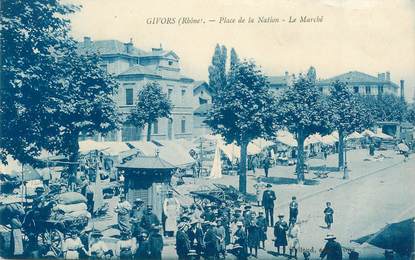 CPA FRANCE 69 "Givors, Place de la Nation, le marché"