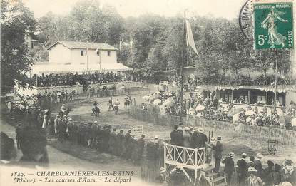 CPA FRANCE 69 "Charbonnières les Bains, les courses d'anes"