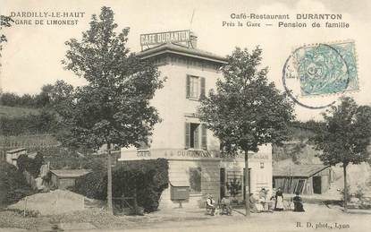 CPA FRANCE 69 "Dardilly le Haut, Gare de Limonest, café restaurant Duranton, pension de famille"