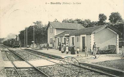 CPA FRANCE 69 "Dardilly, la gare" / TRAIN
