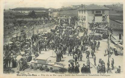 CPA FRANCE 69 "Dardilly le Bas, fête du 20 mai 1909, défilé des autorités"