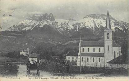 / CPA FRANCE 74 "Duingt, l'église, le château et les dents du Lanfont"