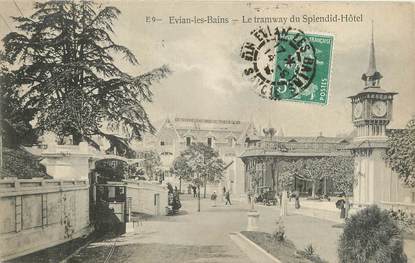 / CPA FRANCE 74 "Evian les Bains, le tramway du Splendid Hôtel"