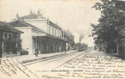 / CPA FRANCE 74 "Evian Les Bains, la gare"