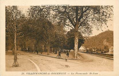 CPA FRANCE 12 "Villefranche de Rouergue, la Promenade Saint Jean, l'Aveyron illustré"