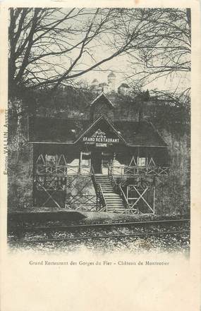 / CPA FRANCE 74 "Grand restaurant des Gorges du Fier, château de Montrotier"