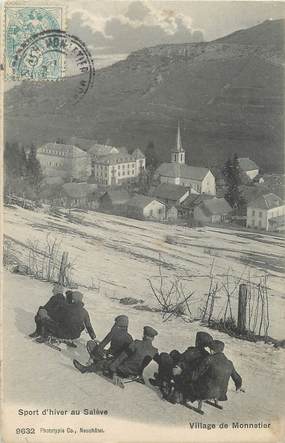 / CPA FRANCE 74 "Village du Monnetier" / LUGE