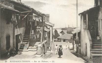 / CPA FRANCE 74 "Rives sous Thonon, rue des pêcheurs"