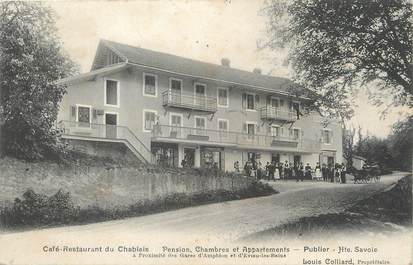 / CPA FRANCE 74 "Café restaurant du Chablais, Publier"