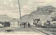 74 Haute Savoie / CPA FRANCE 74 "Saint Gervais les Bains, la gare et les aiguilles de Varens"