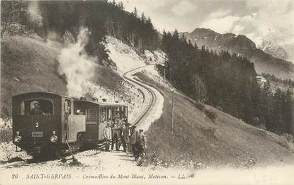 / CPA FRANCE 74 "Saint Gervais, crémaillère du Mont Blanc, Motivon"