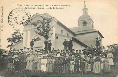 CPA FRANCE 73 "Env. de Montmélian, Coise, la sortie de la Messe"