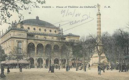 / CPA FRANCE 75001 "Paris, place et théâtre du Châtelet" / Ed. C.M