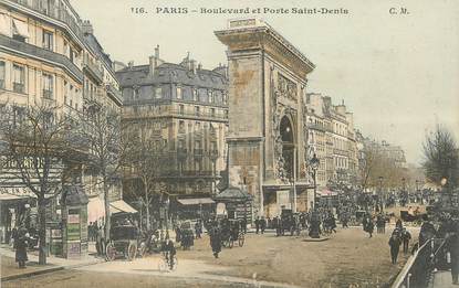 / CPA FRANCE 75003 "Paris, Bld et porte Saint Denis / Ed. C.M