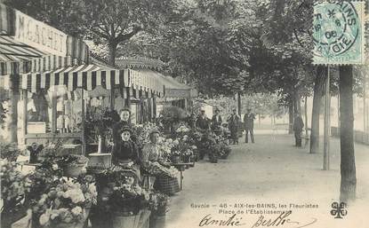 CPA FRANCE 73 "Aix les Bains, les fleuristes, Place de l'établissement"