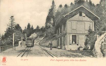 CPA FRANCE 73 "Aix les Bains, Pré Jabert, la gare" / TRAIN