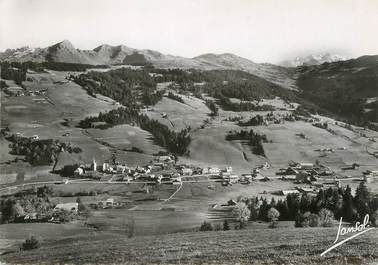 / CPSM FRANCE 74 "Les Gets, vue générale et le Mont Blanc"