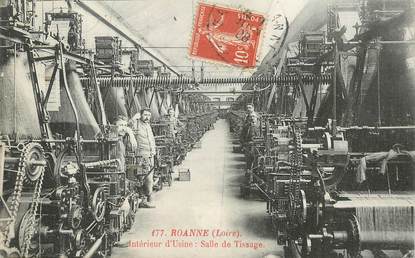  CPA FRANCE 42 "Roanne, intérieur d'Usine, salle de Tissage"