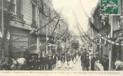  CPA FRANCE 42 "Roanne, souvenir du Concours musical, 1908, rue Nationale"