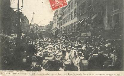   CPA FRANCE 42 "Roanne, souvenir du Concours musical, 1908,  rue  Nationale"