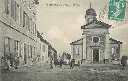 / CPA FRANCE 38 "Brangues, la place et l'église"