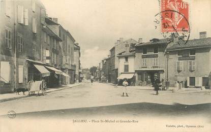 / CPA FRANCE 38 "Bourgoin, Jallieu, place Saint Michel et grande rue"