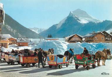 / CPSM FRANCE 74 "Morzine, les traineaux"