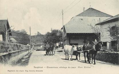/ CPA FRANCE 38 "Charavines, attelage du pays"