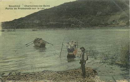 / CPA FRANCE 38 "Charavines Les Bains, partie de Promenade sur le Lac"