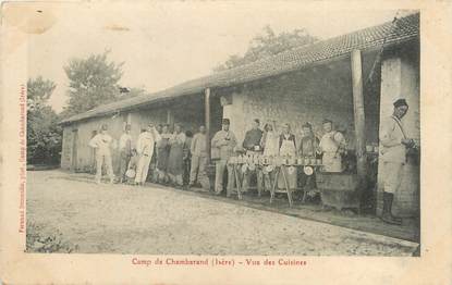 / CPA FRANCE 38 "Camp de Chambarand, vue des cuisines"