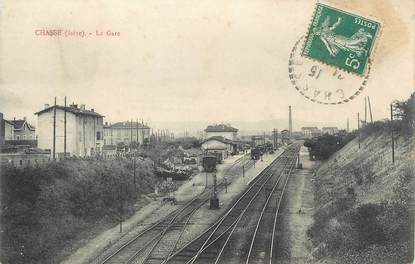 / CPA FRANCE 38 "Chasse, la gare"