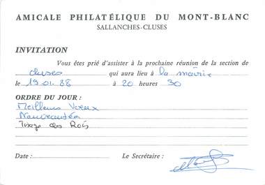 / CPSM FRANCE 74 "Sallanches, amicale philatélique du Mont Blanc"
