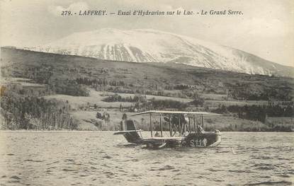 / CPA FRANCE 38 "Laffrey, essai d'hydravion sur le lac"