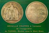 74 Haute Savoie / CPSM FRANCE 74 "Tunnel routier du Mont Blanc" / MEDAILLE