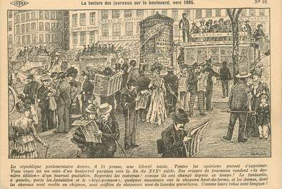 / CPA FRANCE 75002 "Paris, la lecture des journaux sur le boulevards"