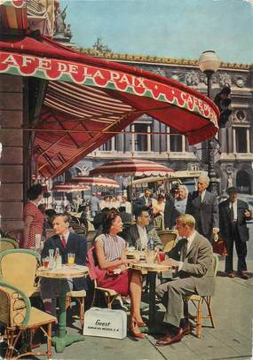 / CPSM FRANCE 75002 "Paris, le café de la paix, place de l'opéra"