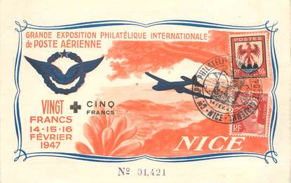 CPSM AVIATION / NICE "Exposition philatélique de poste aérienne"